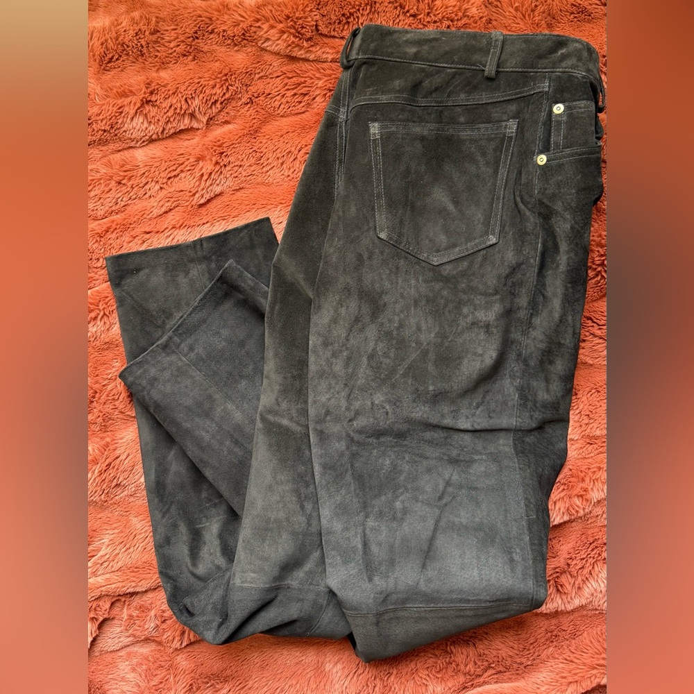 Vintage Authentic Black leather suede Pants Tasha Polizzi
